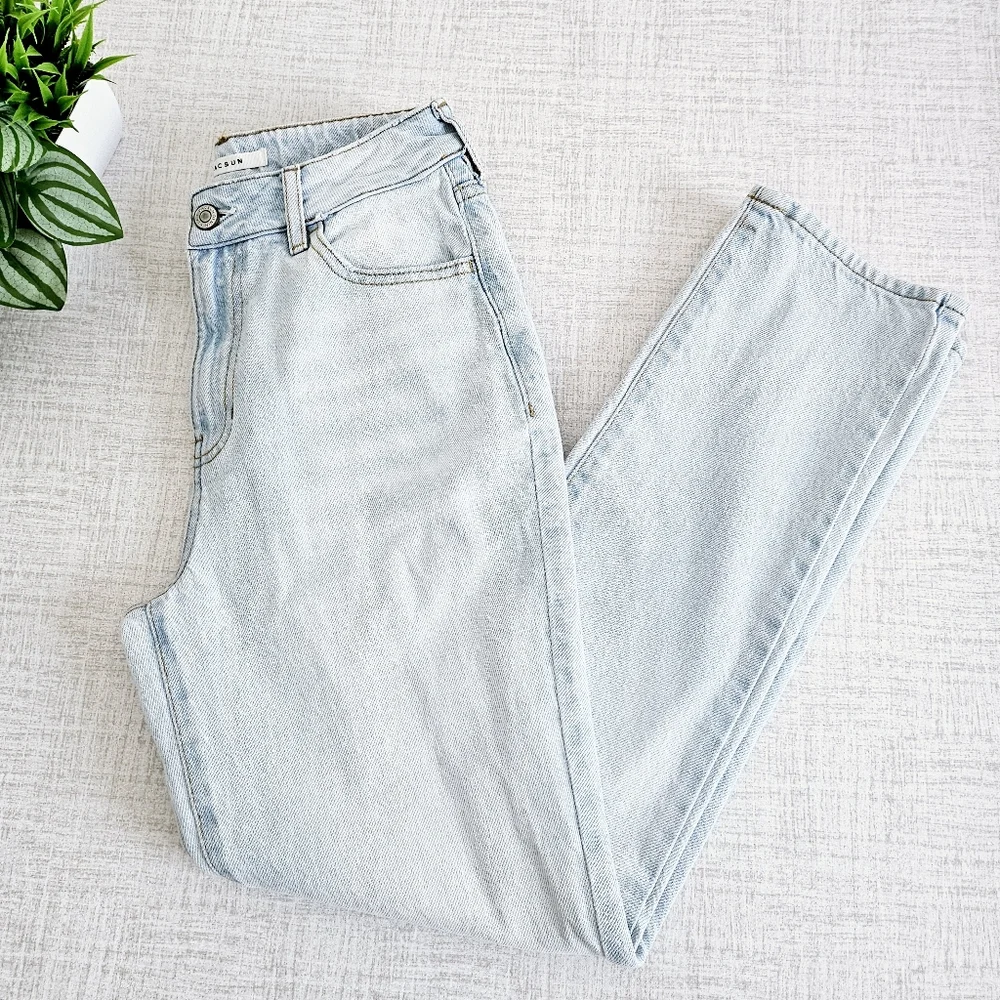 Pacsun Mom Light Blue Jeans High Waist 100% Cotton SZ 25 - Picture 7 of 12
